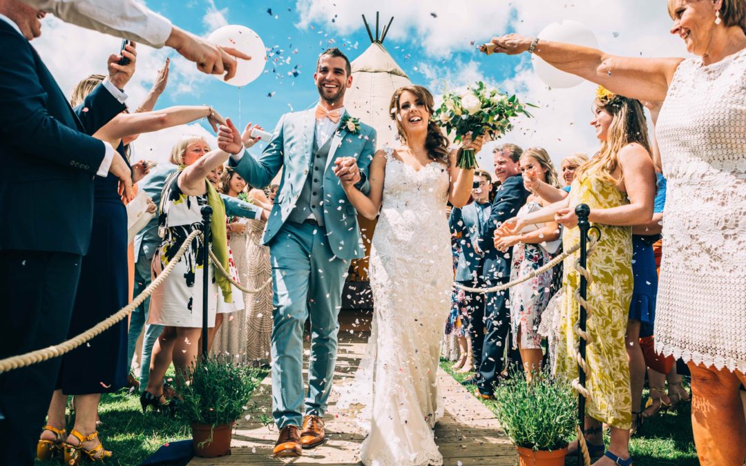 confetti outdoor wedding jazz alcott just celebrations celebrant